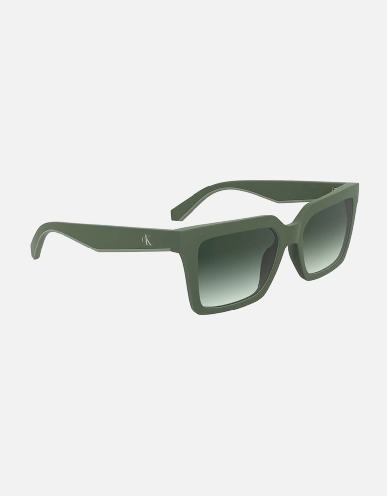 Square Bio Frame Sunglasses with Logo Women - Green