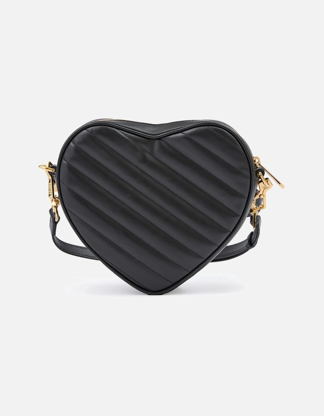 Mini Heart Leather Crossbody Bag with Gold Hardware Women - Black