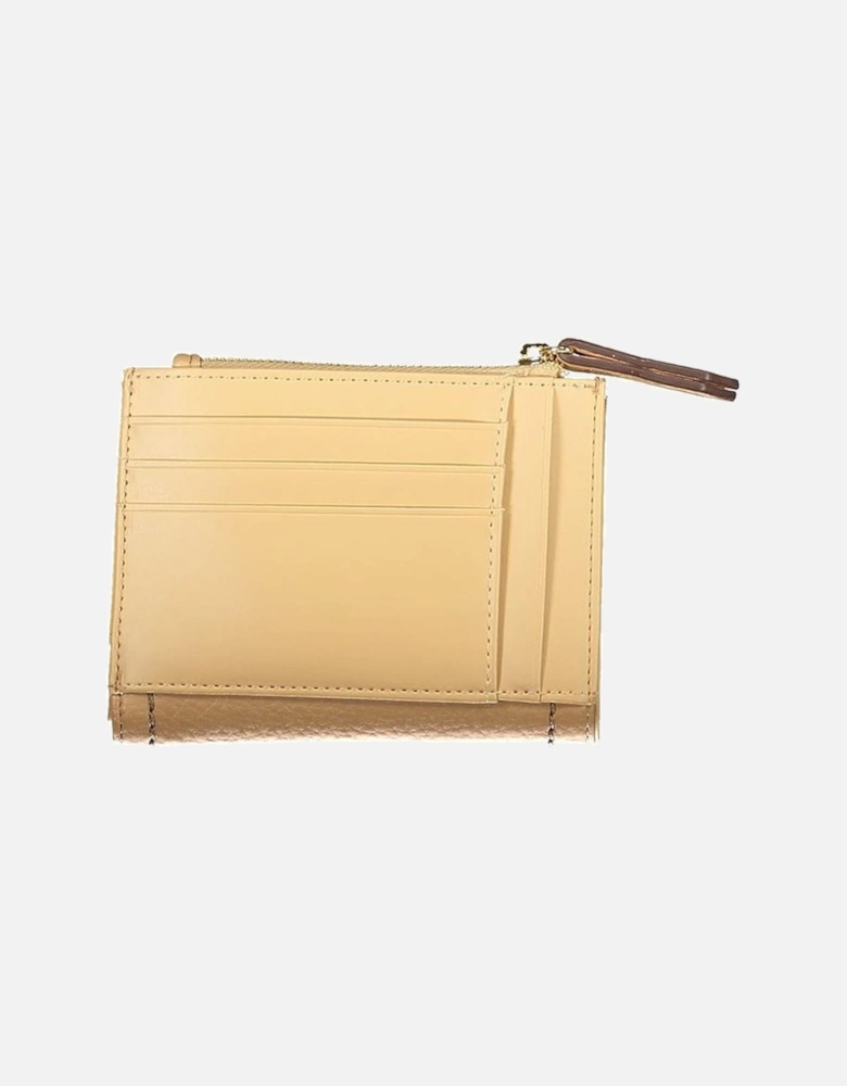 5-Compartment Wallet with Zip and Snap Closure Women - Beige