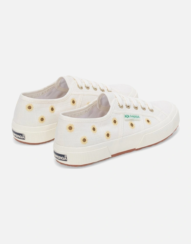 Embroidery Linen Sunflower Womens Trainers