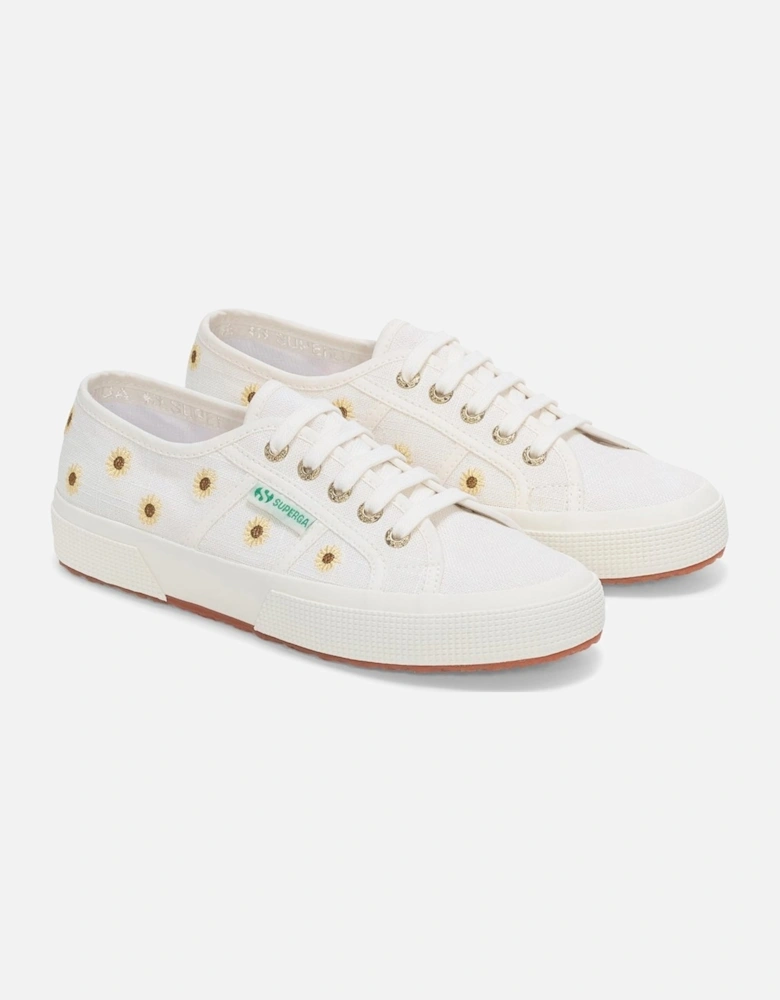Embroidery Linen Sunflower Womens Trainers