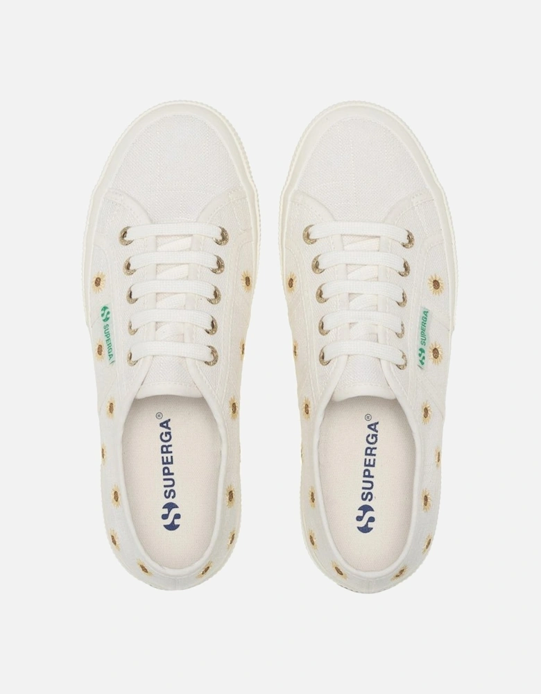 Embroidery Linen Sunflower Womens Trainers