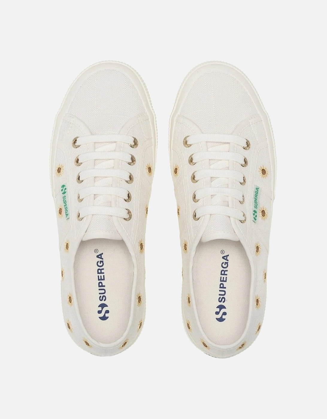 Embroidery Linen Sunflower Womens Trainers