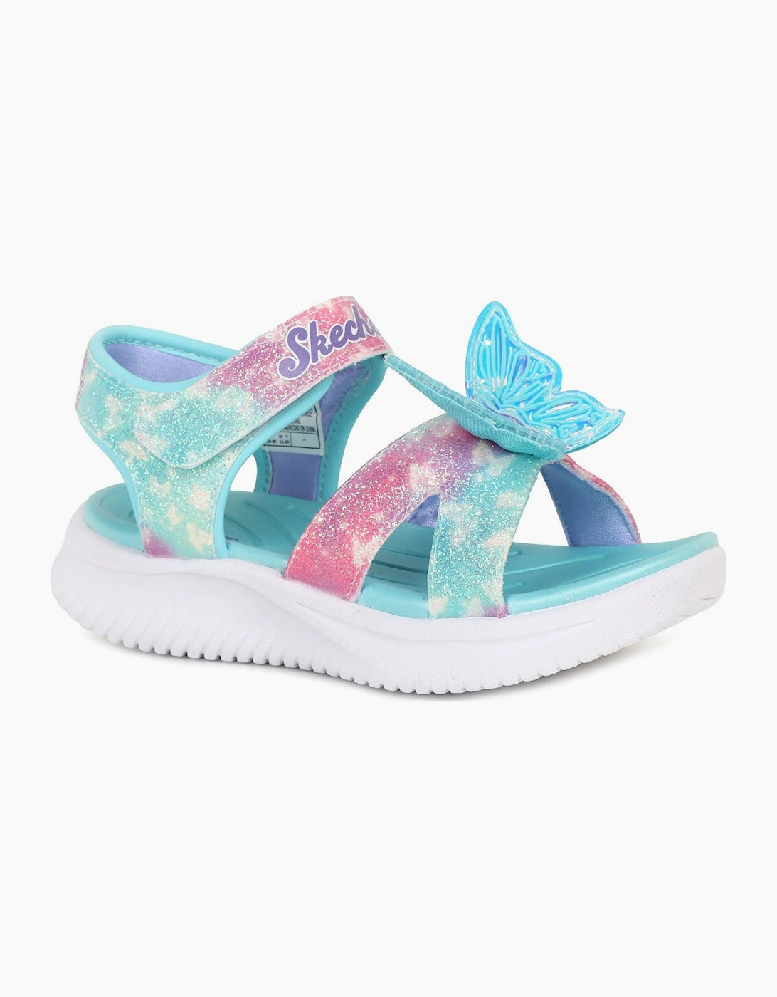 Skechers Girl's Butterfly Brites Girls Sandals - Aqmt Aqua Multi Synt - Size: 9.5/F (Standard)