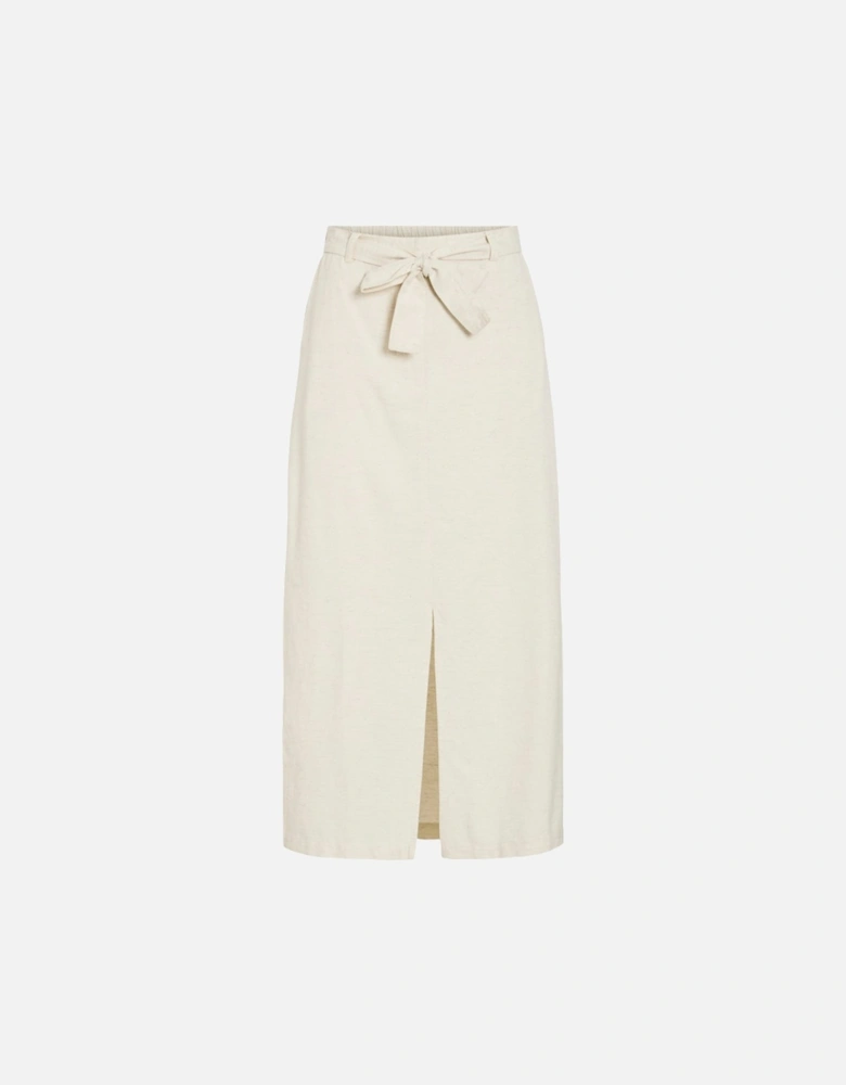 Prisilla Midi Pencil Skirt Super Light Natural Melange