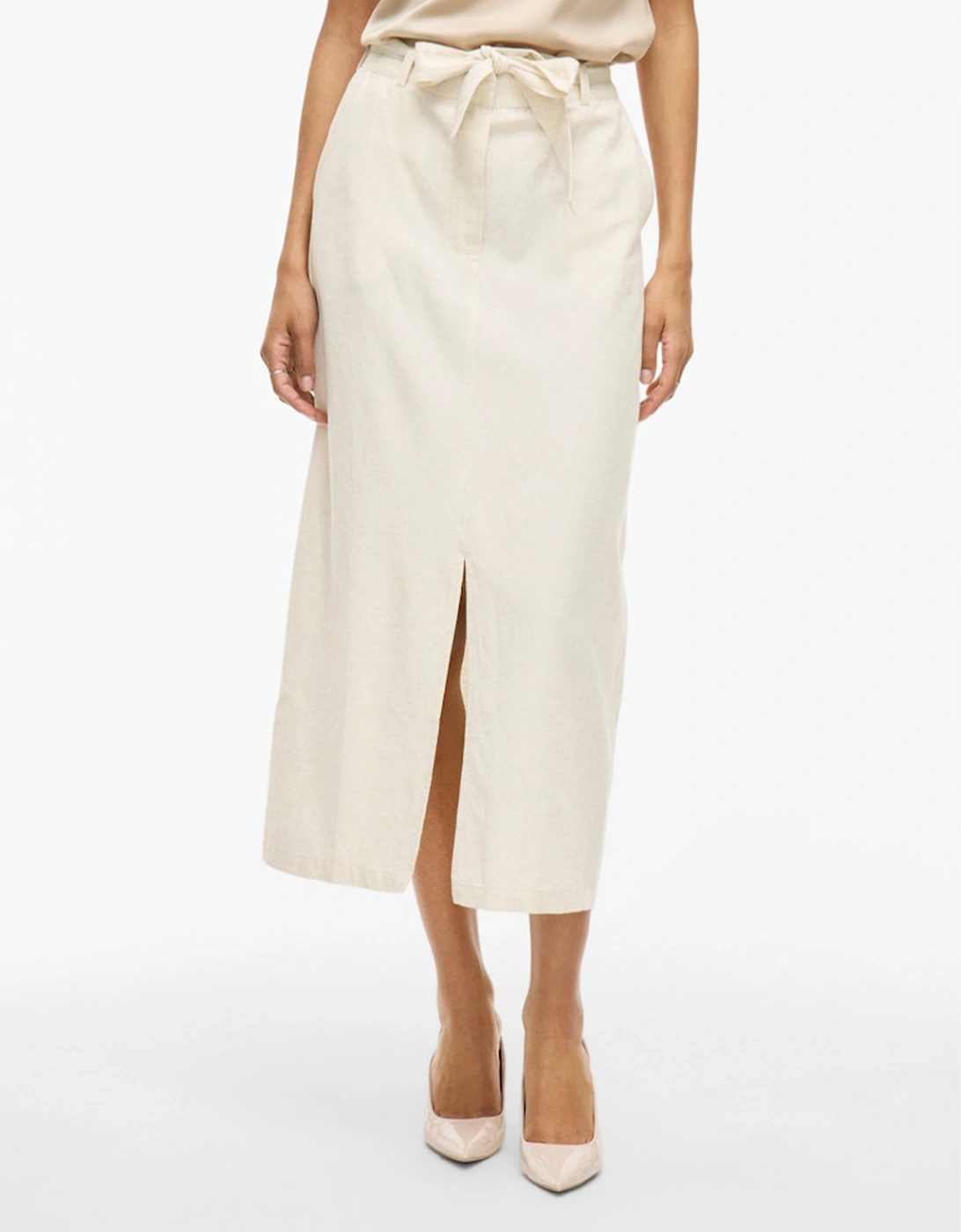 Prisilla Midi Pencil Skirt Super Light Natural Melange, 7 of 6