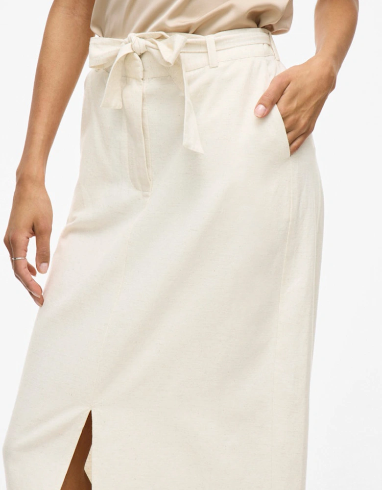 Prisilla Midi Pencil Skirt Super Light Natural Melange