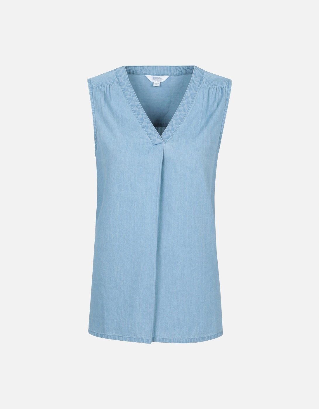 Womens/Ladies Tuscany Chambray Sleeveless Shirt, 5 of 4