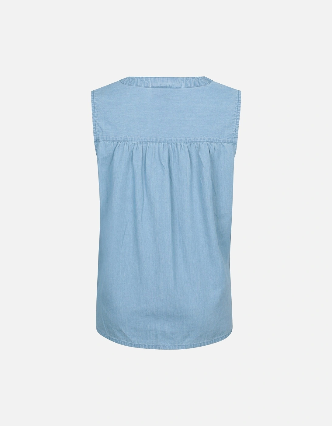Womens/Ladies Tuscany Chambray Sleeveless Shirt