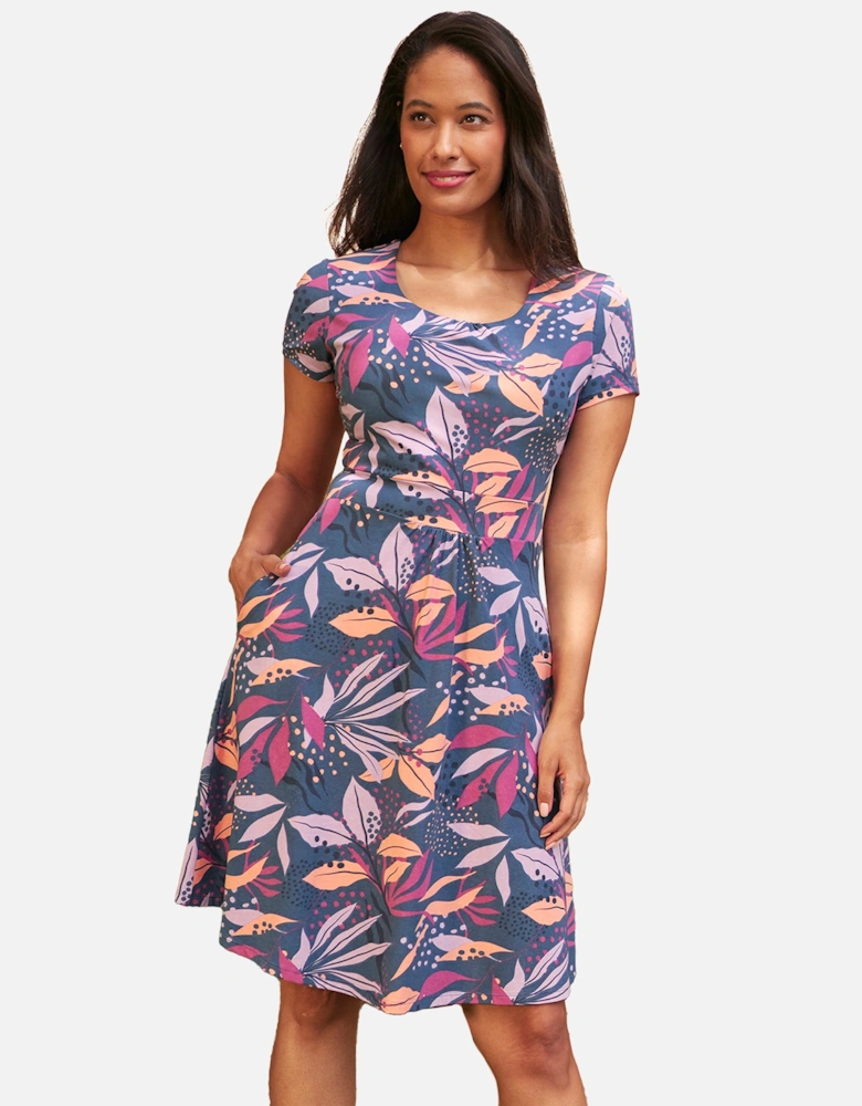 Womens/Ladies Orchid Leafy Floral Dress