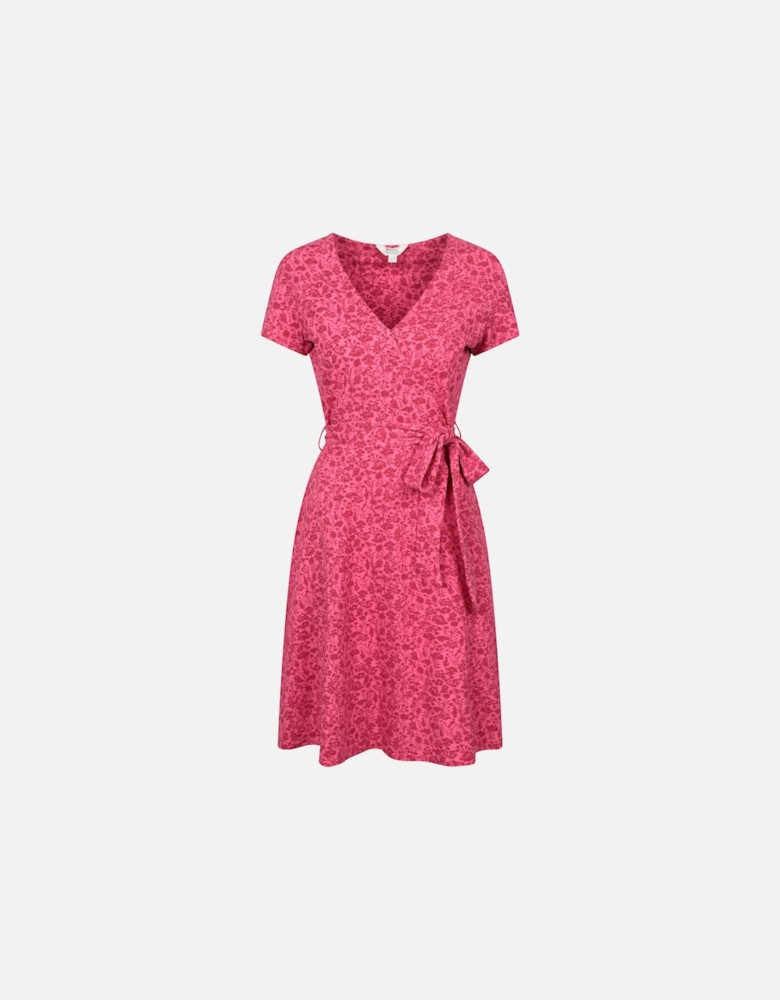 Womens/Ladies Santorini Flower Jersey Wrap Dress