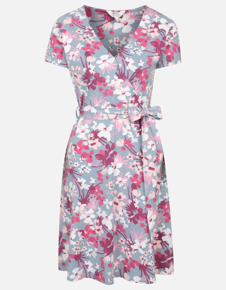 Womens/Ladies Santorini Cherry Blossom Jersey Wrap Dress
