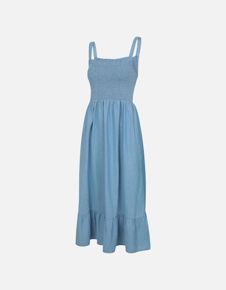 Womens/Ladies Marbella Strappy Shirred Midi Dress