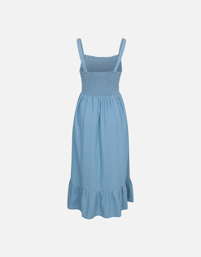 Womens/Ladies Marbella Strappy Shirred Midi Dress