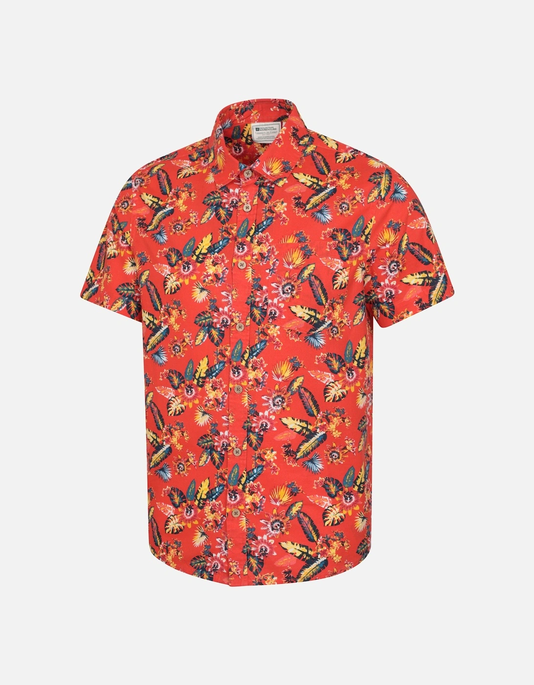 Mens Tropical Leaves Short-Sleeved Shirt