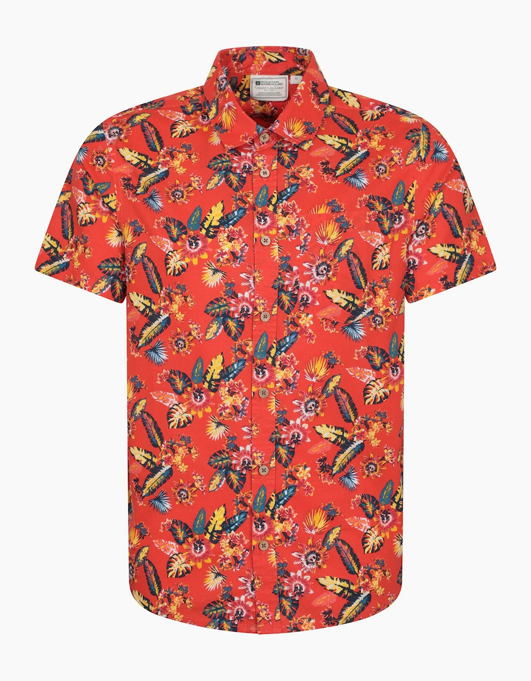 Mountain Warehouse Men's Mountain Warehouse Mens Tropical Leaves Short-Sleeved Shirt - Orange