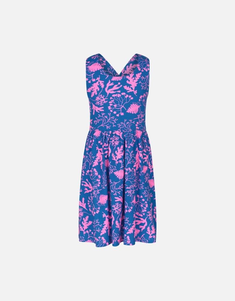 Girls Lana Leaves Cross Back Dress