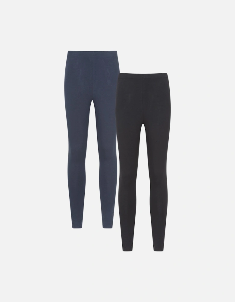 Womens/Ladies Cotton Blend Midweight Leggings (Pack of 2)