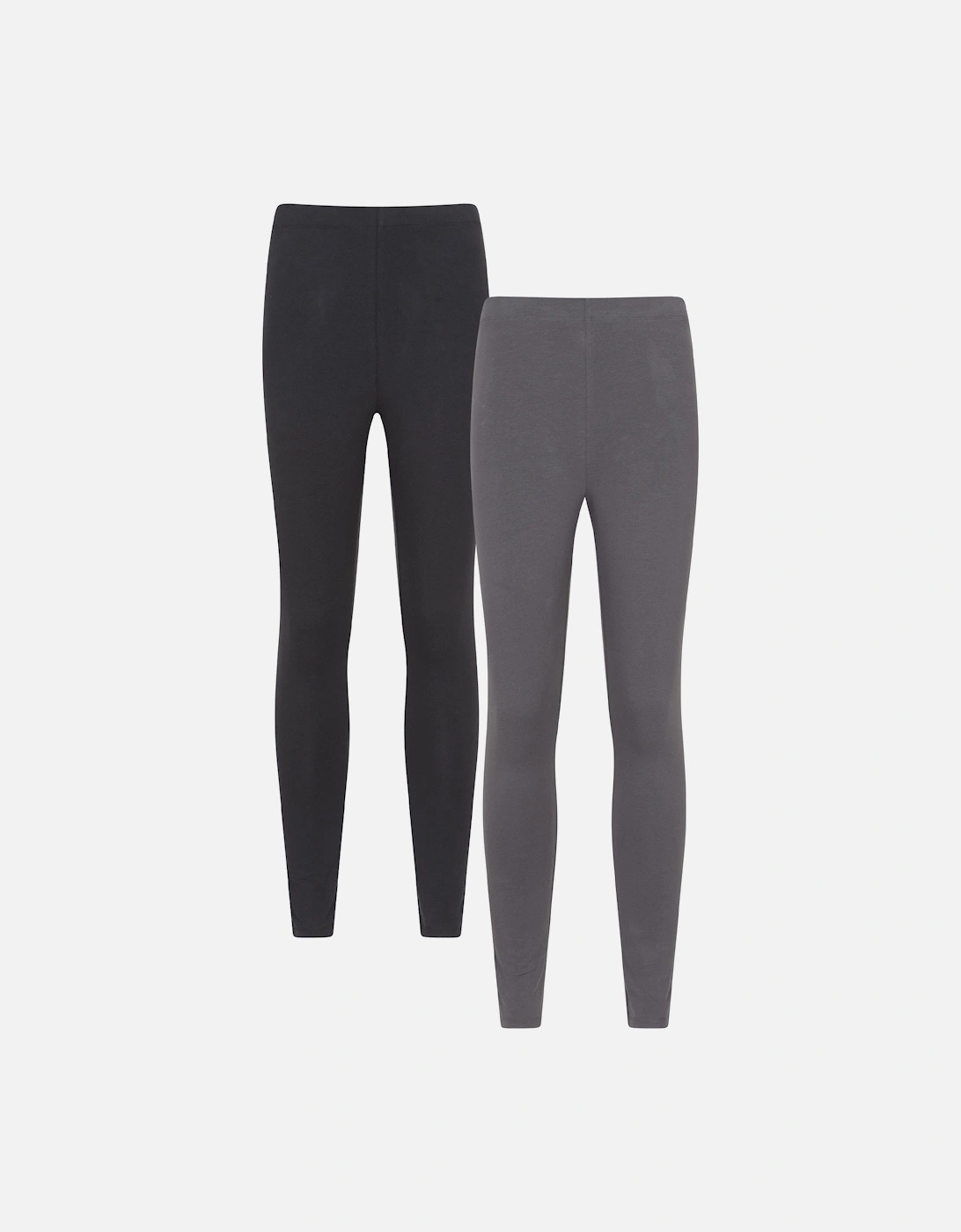 Mountain Warehouse Women's Grey / Cotton Blend Midweight Leggings (Pack Of 2) - : 8/None Size 8 Uk