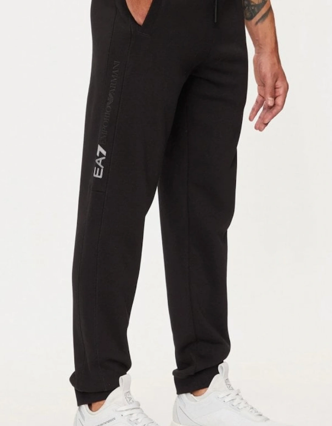 Ea7 Men's Black Tape Logo Jogger  38/39/32 Xx Large
