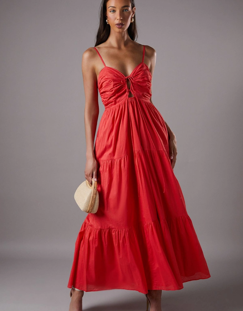 Double Strap Cut Out Maxi Dress