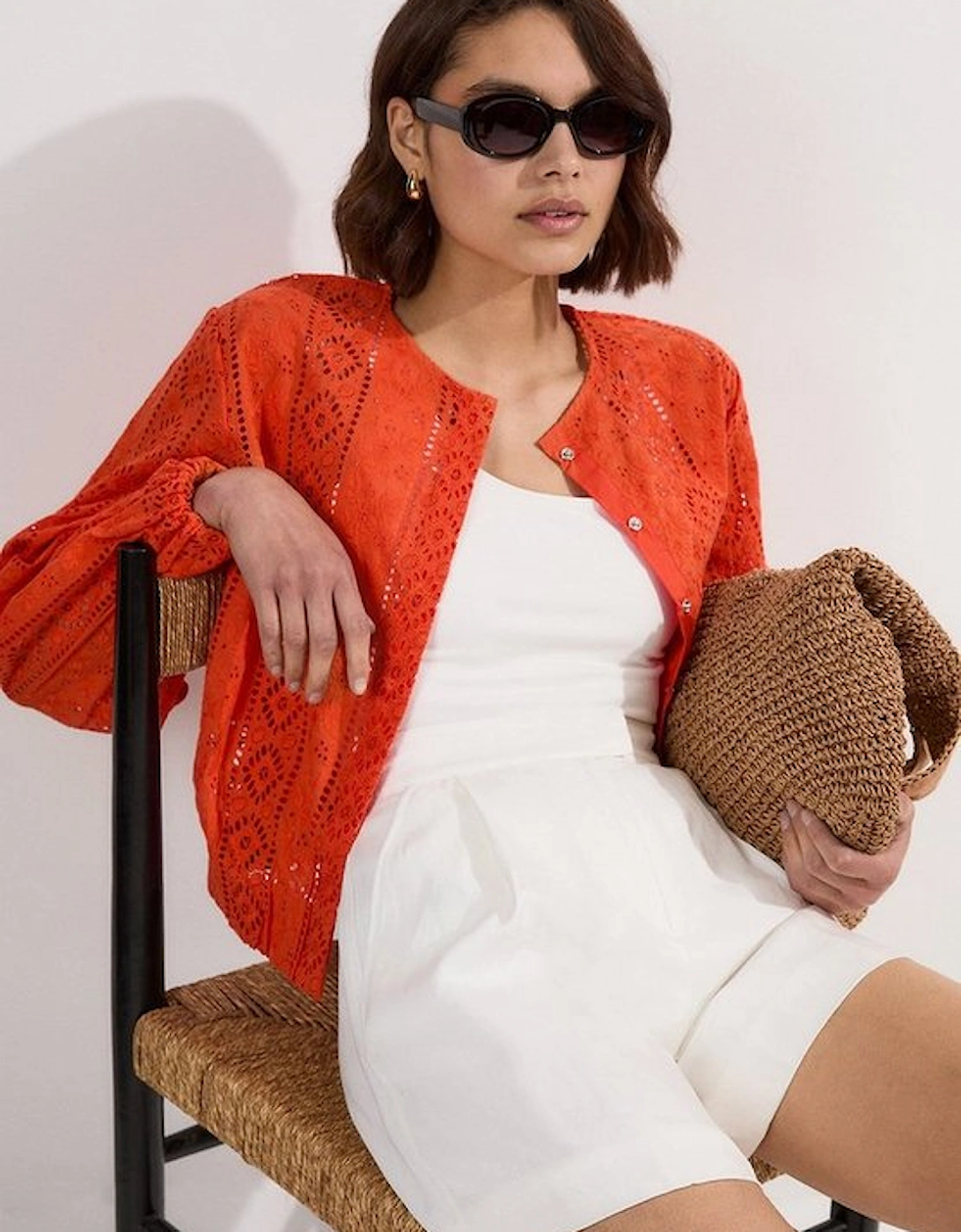 Cotton Broderie Woven Bomber Jacket, 4 of 3