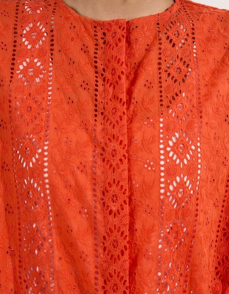 Cotton Broderie Woven Bomber Jacket