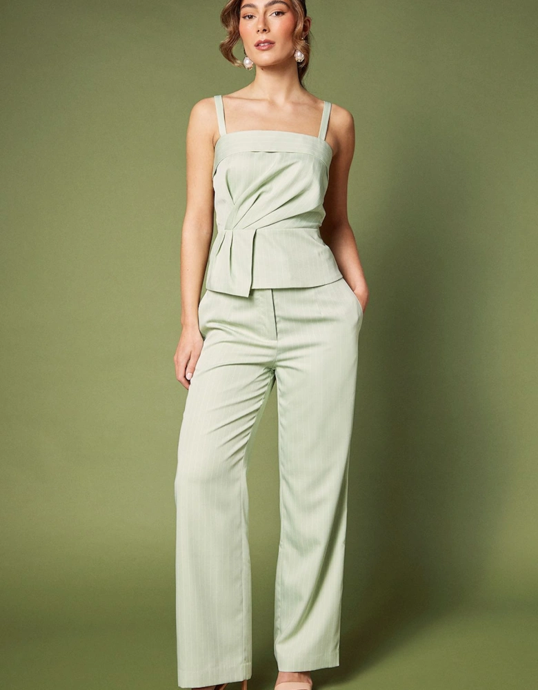 Pinstripe Straight Leg Trouser