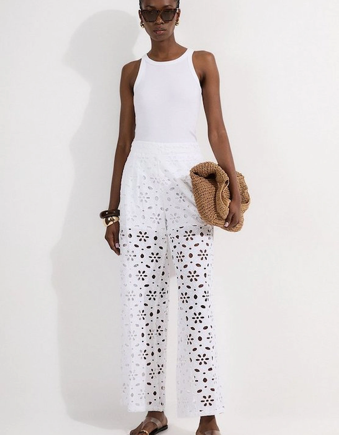 Cotton Broderie Woven Trouser, 4 of 3
