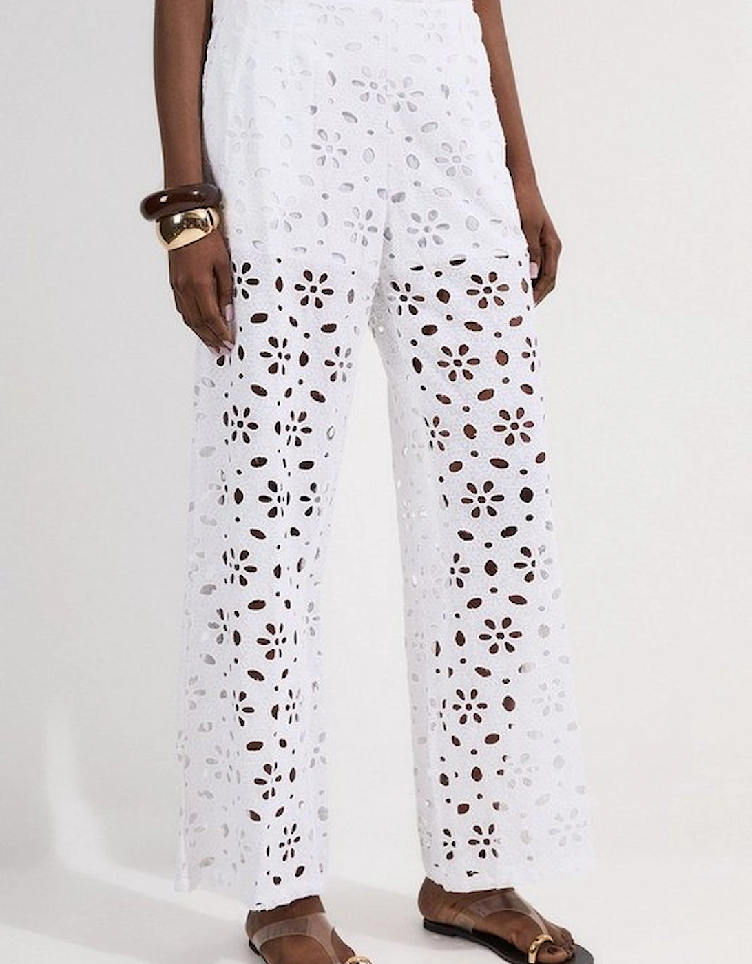 Cotton Broderie Woven Trouser