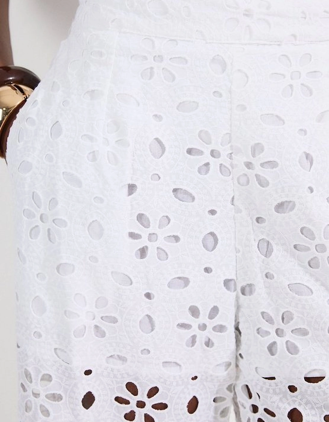 Cotton Broderie Woven Trouser