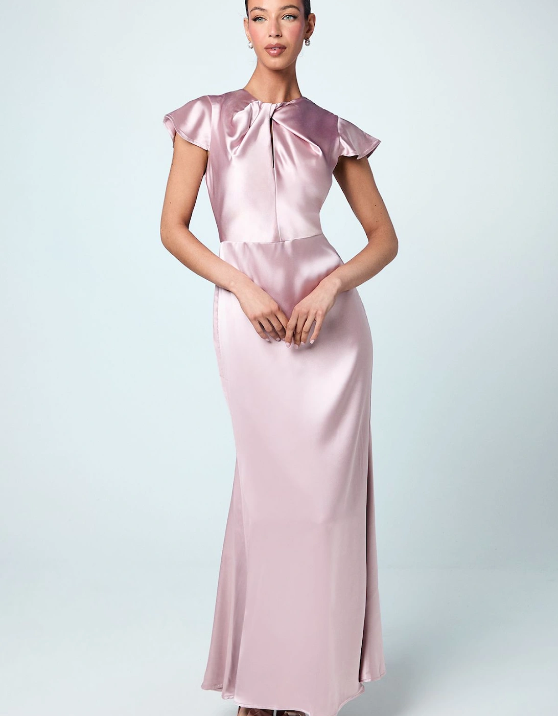 Keyhole Detail Satin Bridesmaids Dress, 2 of 1