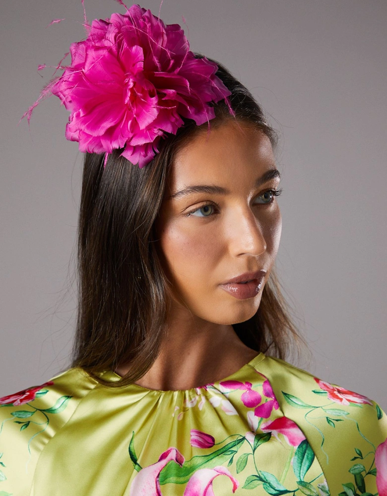 Feather Flower Headband Fascinator