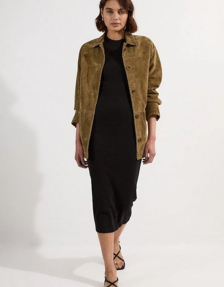 Compact Jersey Ribbed Sleeveless Maxi Dress
