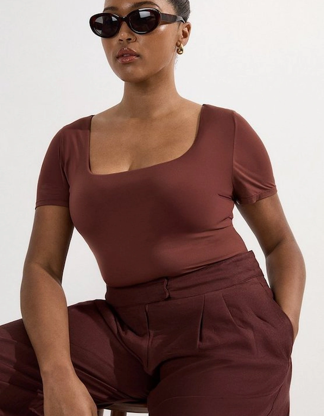 Plus Size Contour Jersey Short Sleeve Scoop Neck Top, 5 of 4