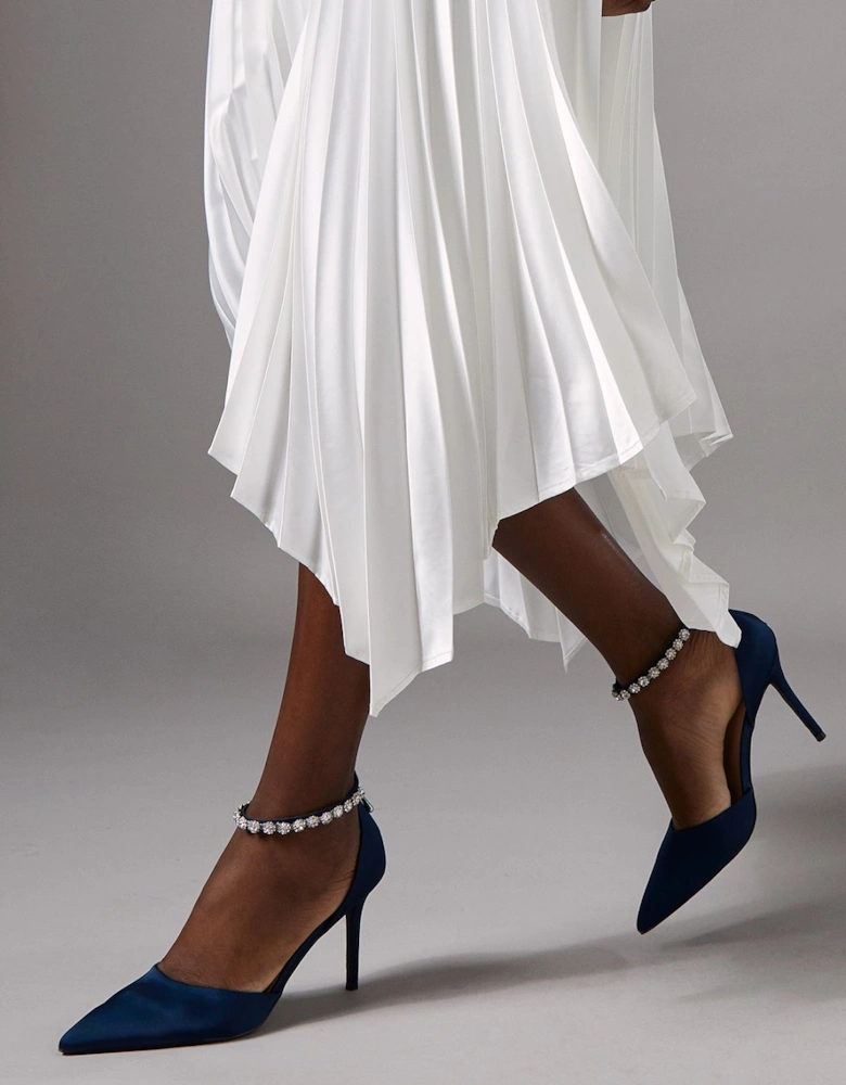 Pleated Satin Skirt