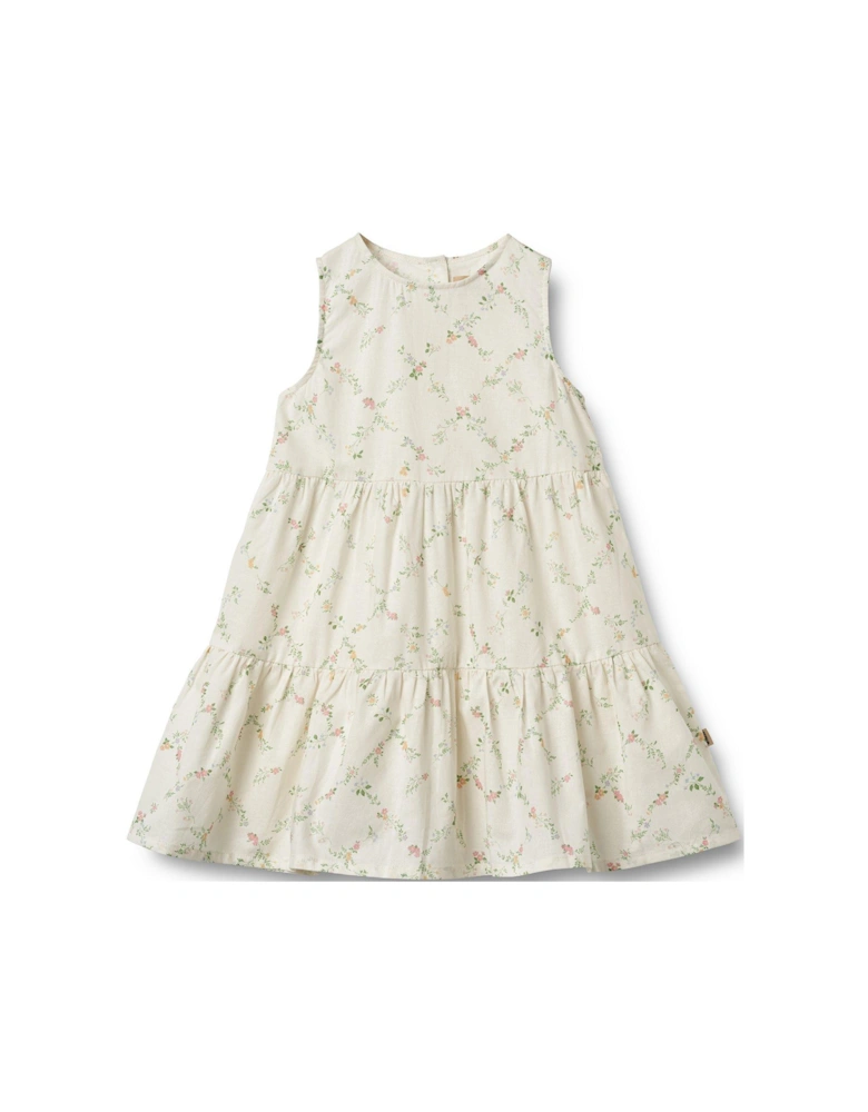 Girls Luise Sleeveless Floral Dress - Cream
