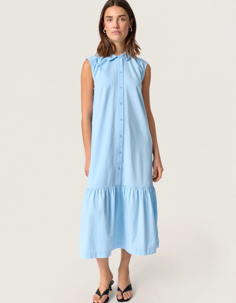 Bamone Shirt Collared Midi Dress - Blue