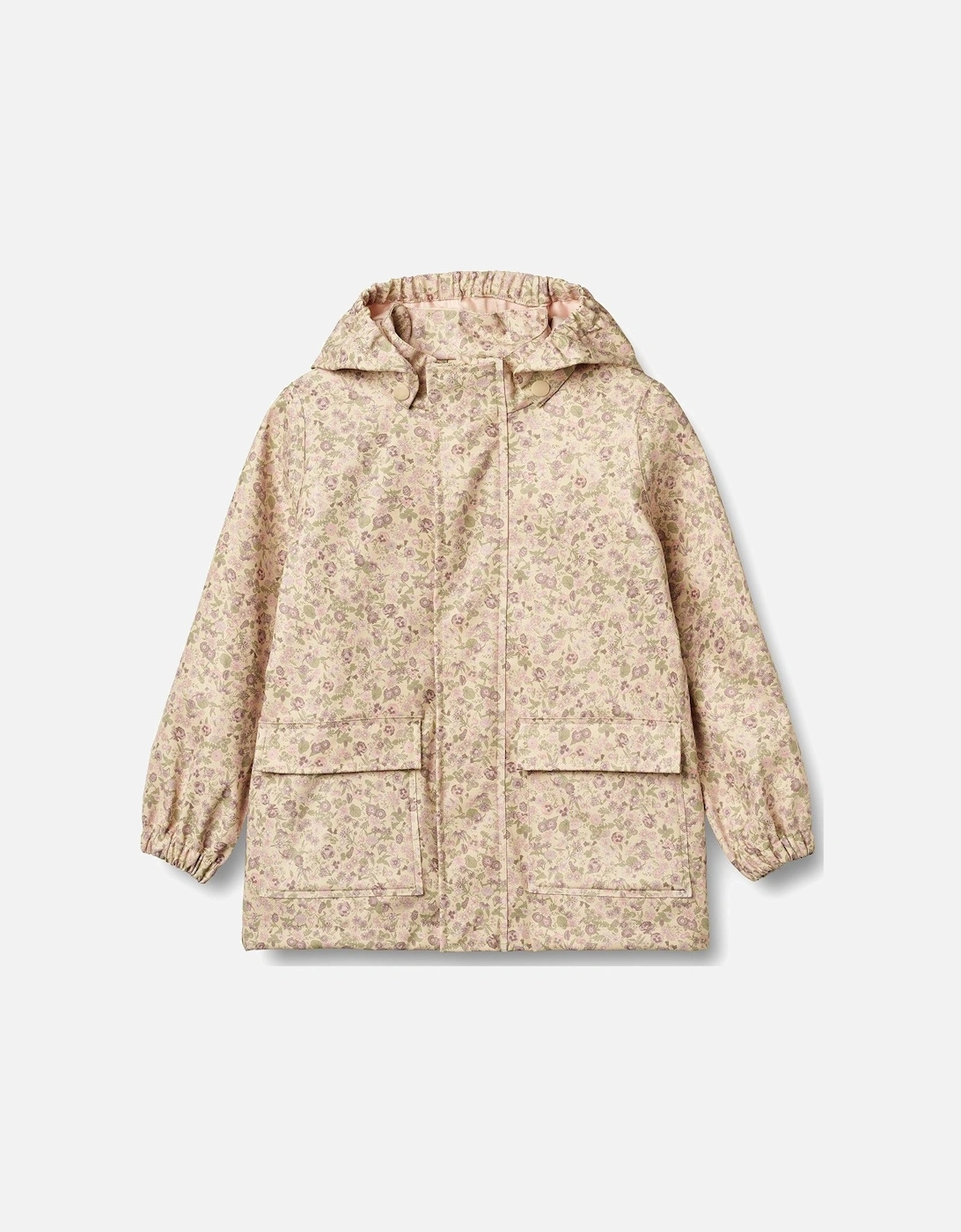 Girls Printed Rain Jacket - Cream, 2 of 1
