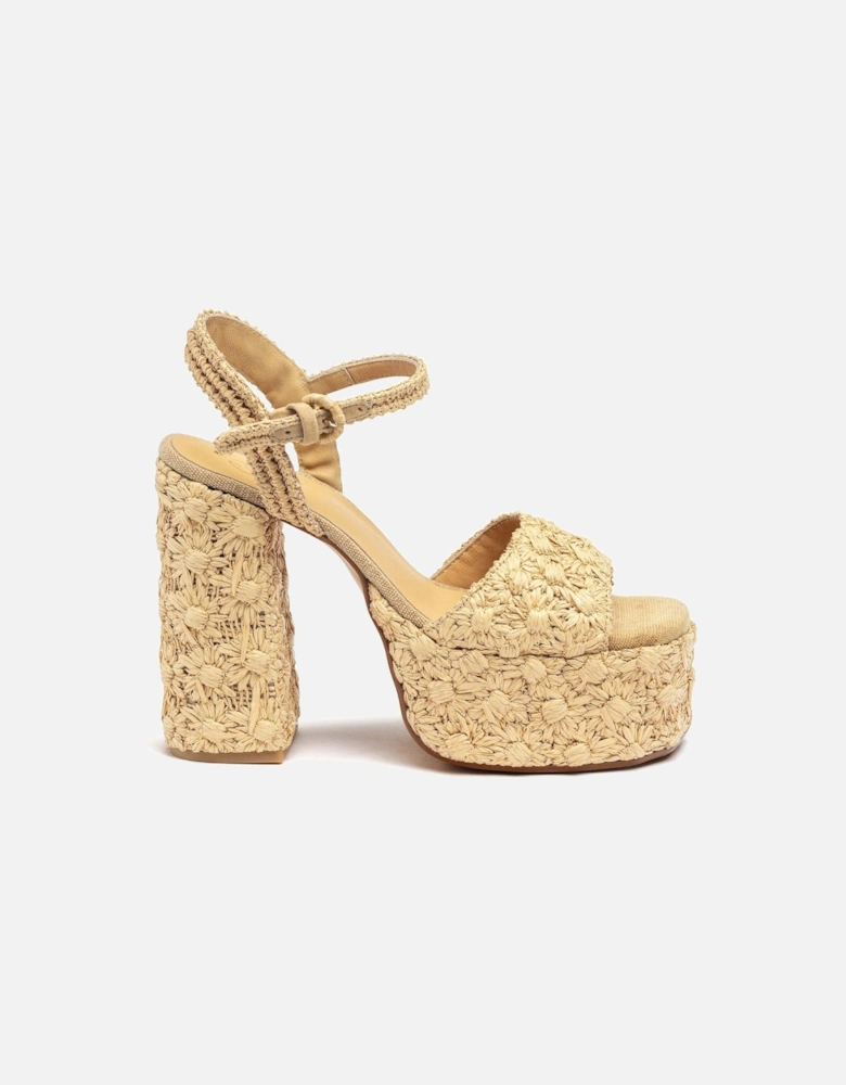 Fabrina Woven Chunky Platform Sandal - Natural