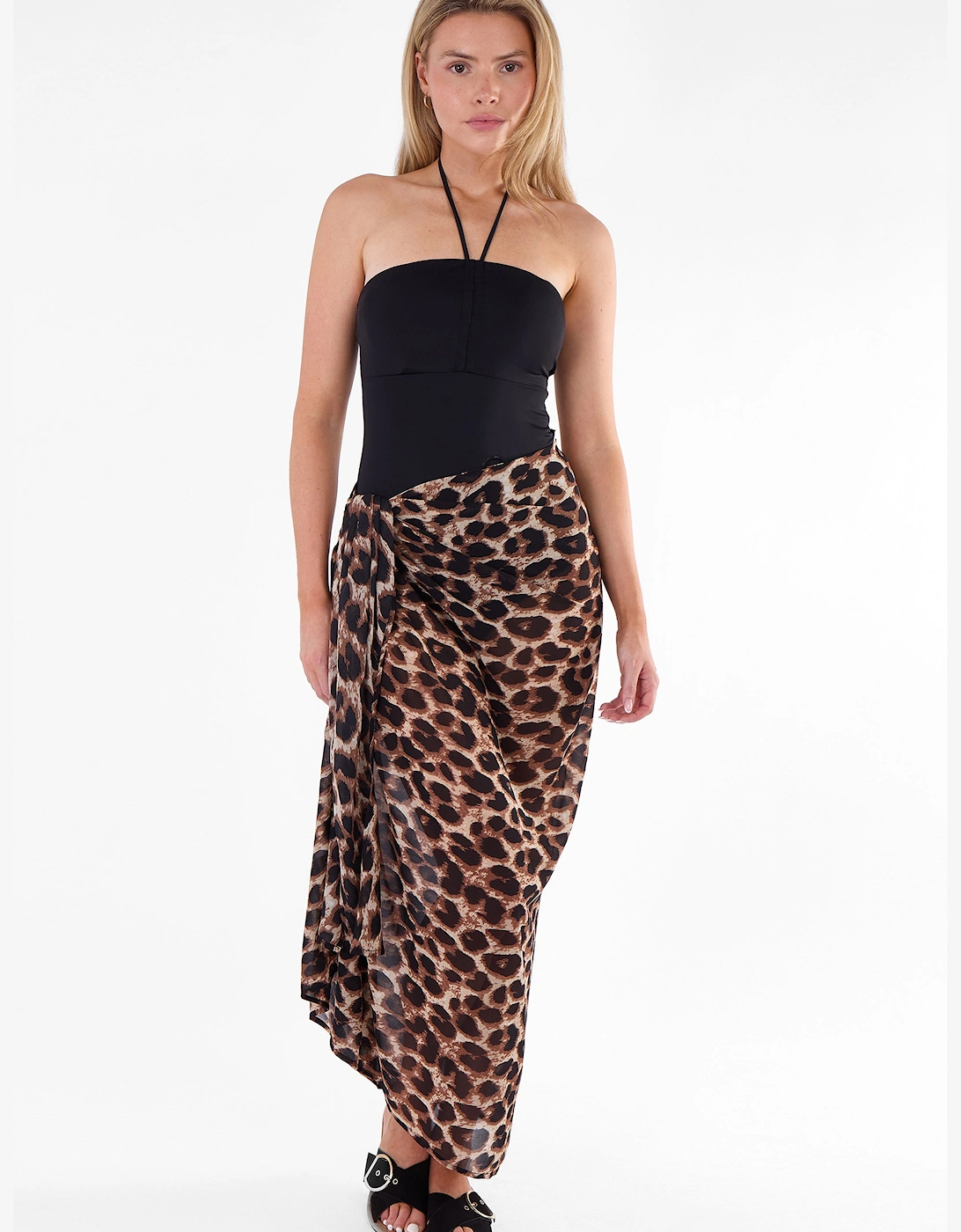 Brown Animal print Multiwear Beach Sarong, 5 of 4
