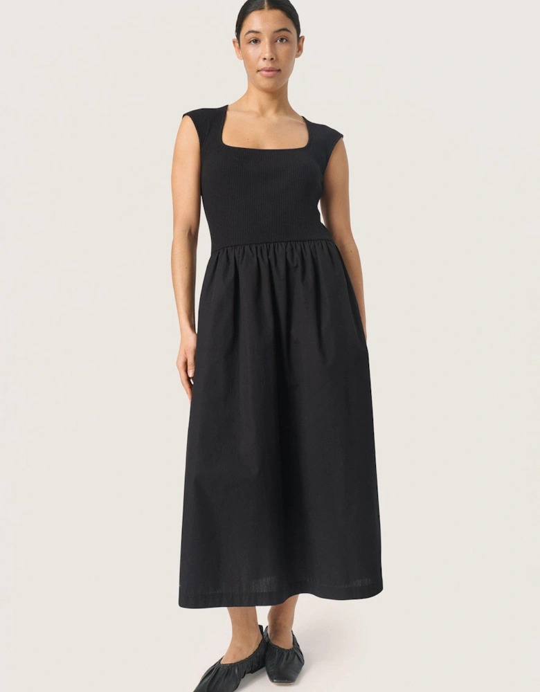 Simone Phoebe Short Sleeve Midi Dress - Black