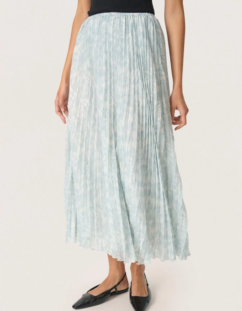 Marta Patterned Midi Skirt - Blue