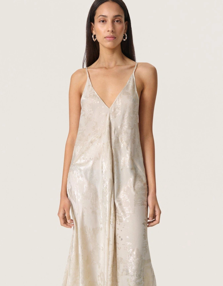Kitty Spaghetti Strap Strap Midi Dress - Grey