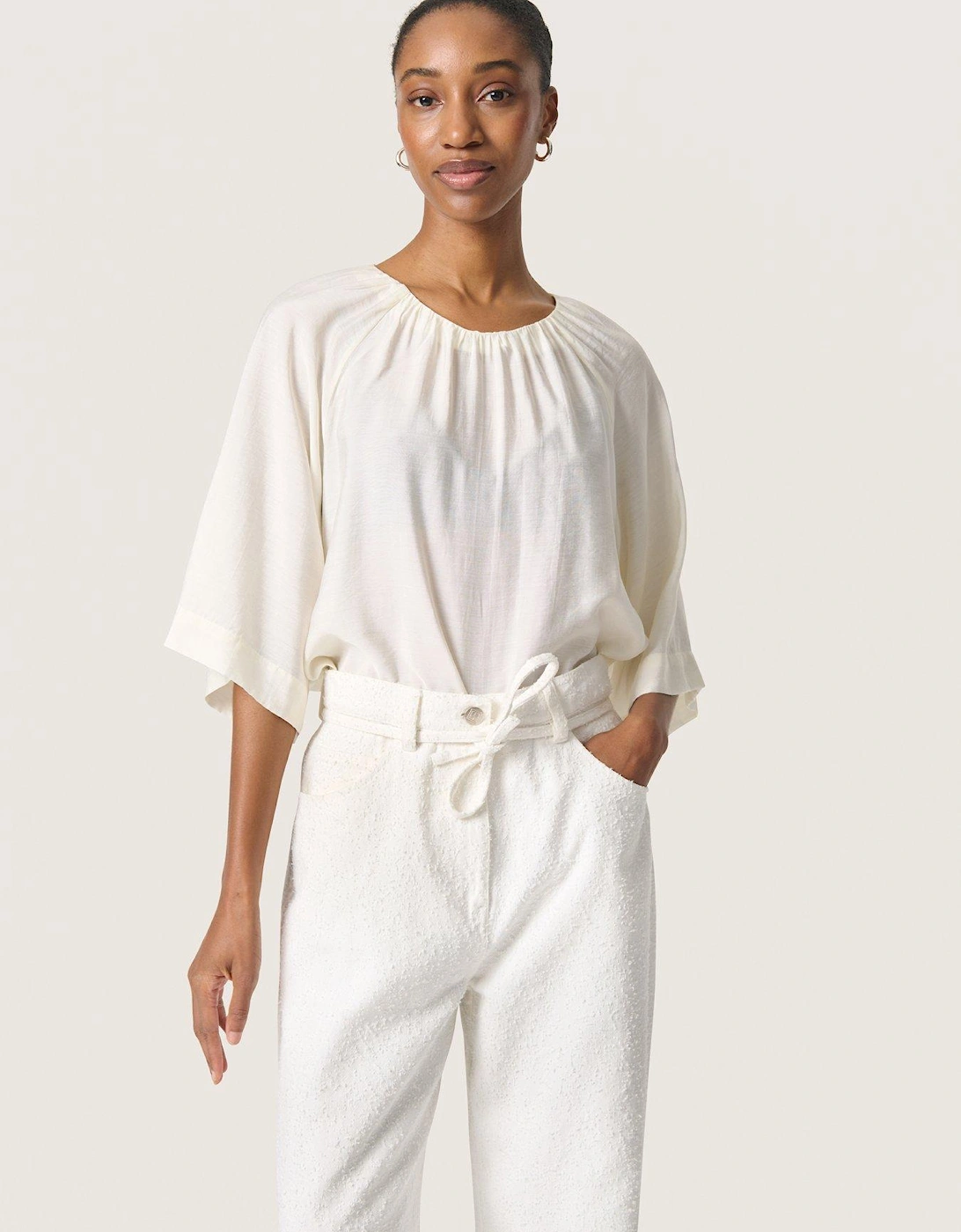 Leodora Short Sleeve Blouse - White, 2 of 1