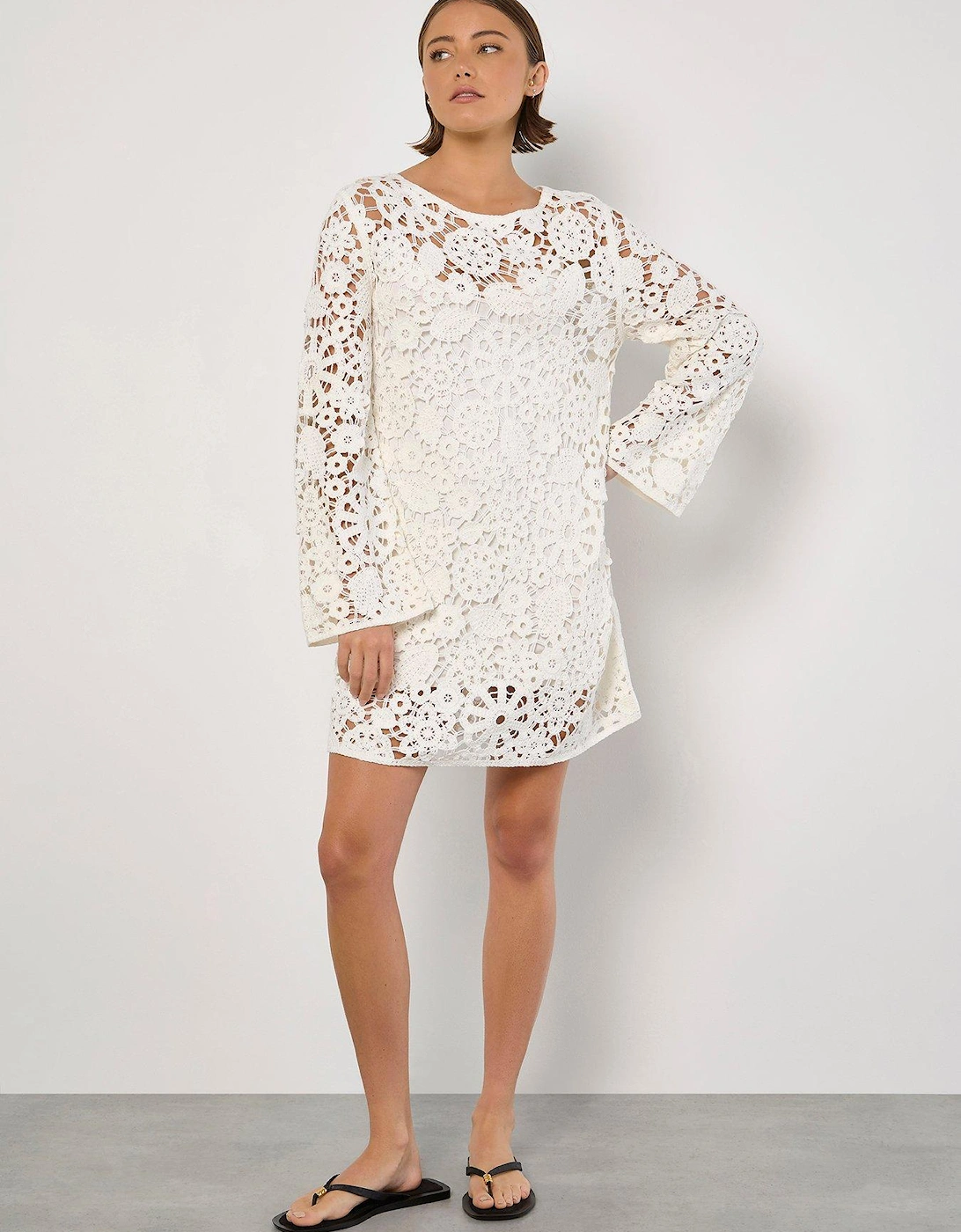 Floral Crochet Bell Sleeve Dress, 2 of 1