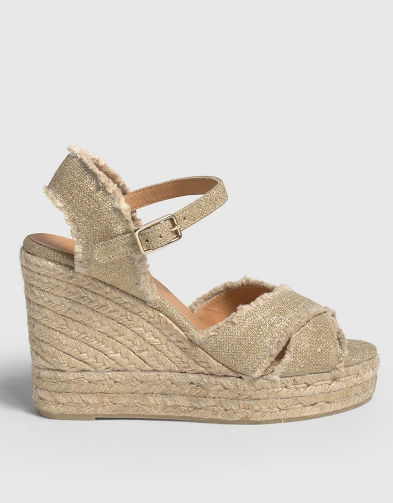 Bromelia Open Toe Wedge Espadrille - Gold