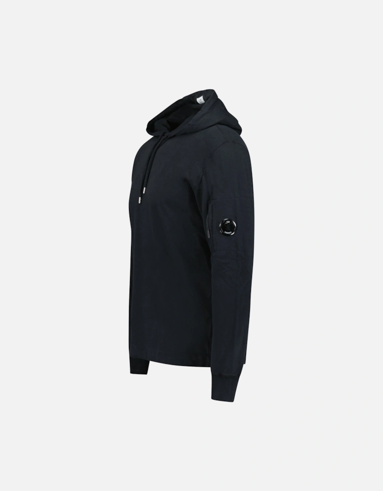 Hooded Lens Light Fleece Sweatshirt Black