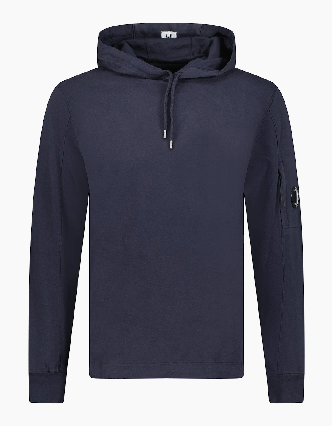 Cp Company Men's Navy Hooded Lens Light Fleece Sweatshirt Midnight Blue - Size: 42