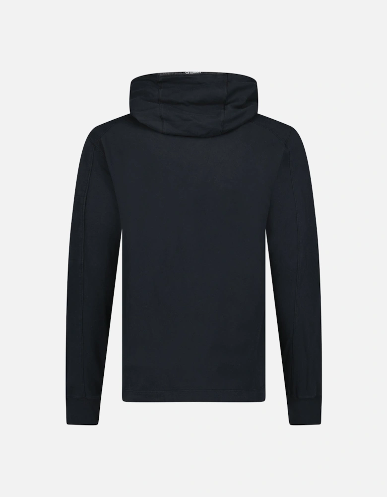 Hooded Lens Light Fleece Sweatshirt Black